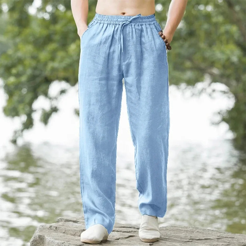 CoastEase | Herren-Leinen Strandhose mit Kordelzug 5
