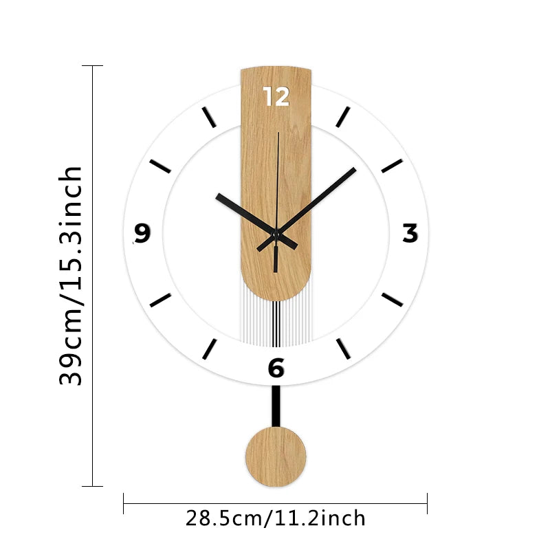 Pendulix | Moderne Pendelwanduhr mit Holzstruktur 3