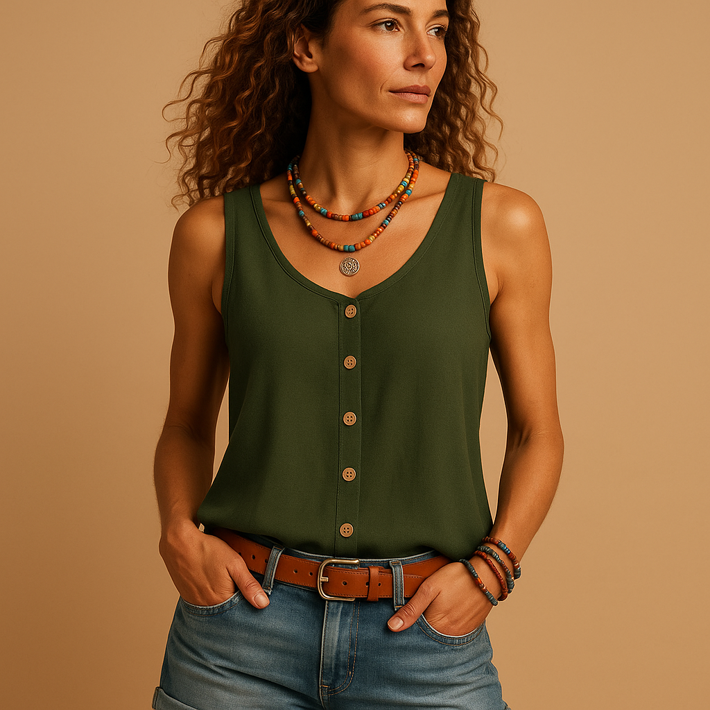 Ärmelloses Damen Top V-Ausschnitt | Sommermode 0