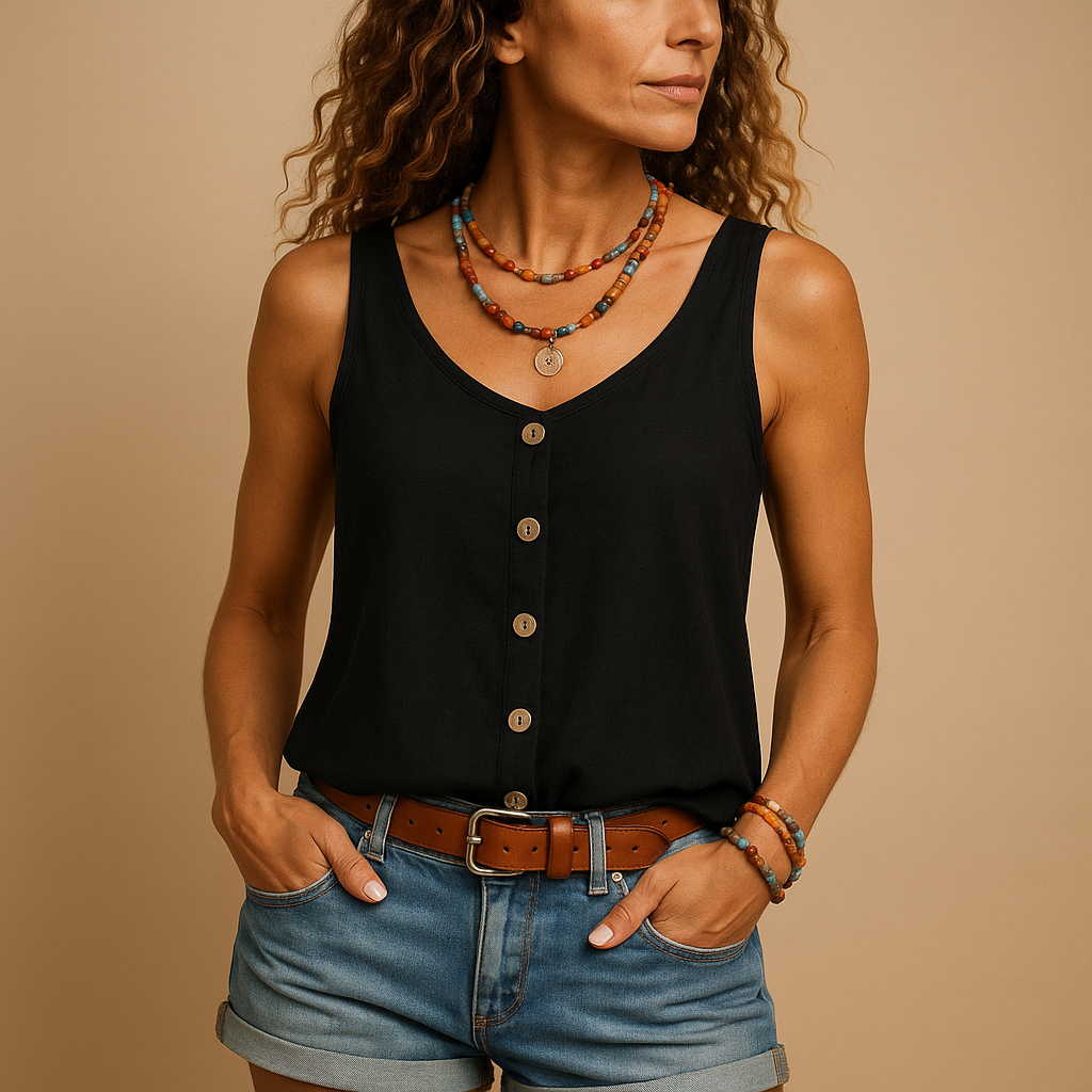 Ärmelloses Damen Top V-Ausschnitt | Sommermode 3