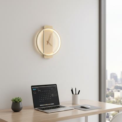 AuraTime | Moderne Minimalistische Wanduhr mit LED