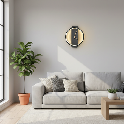 AuraTime | Moderne Minimalistische Wanduhr mit LED