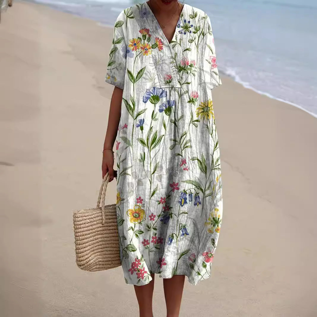 Buntes Sommerkleid mit Blumenmuster | Kleider Damen 1