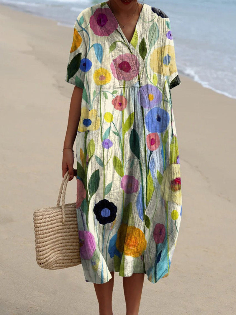 Buntes Sommerkleid mit Blumenmuster | Kleider Damen 3