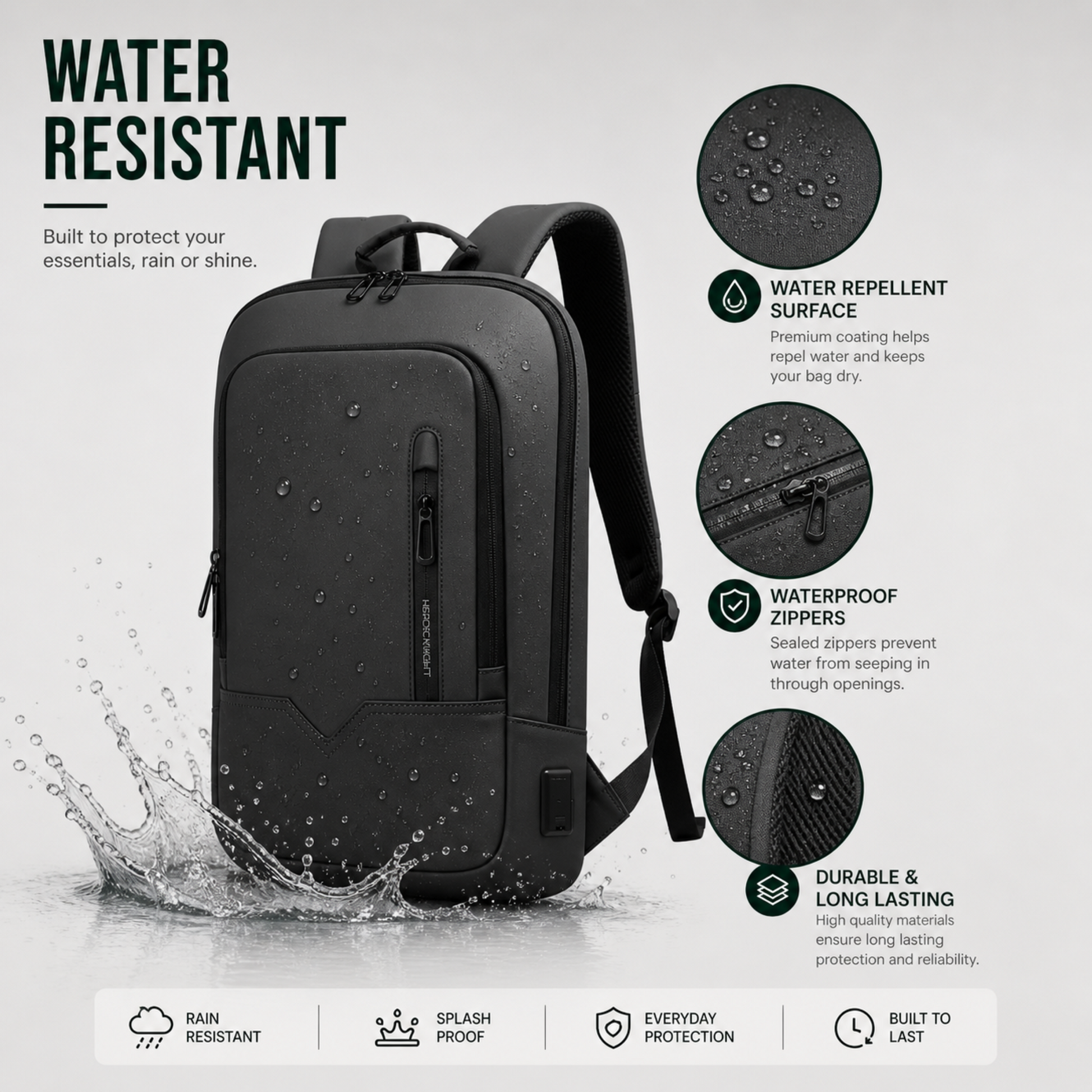 Camp Basel | Schieferfarbener Laptop Rucksack für Herren 4