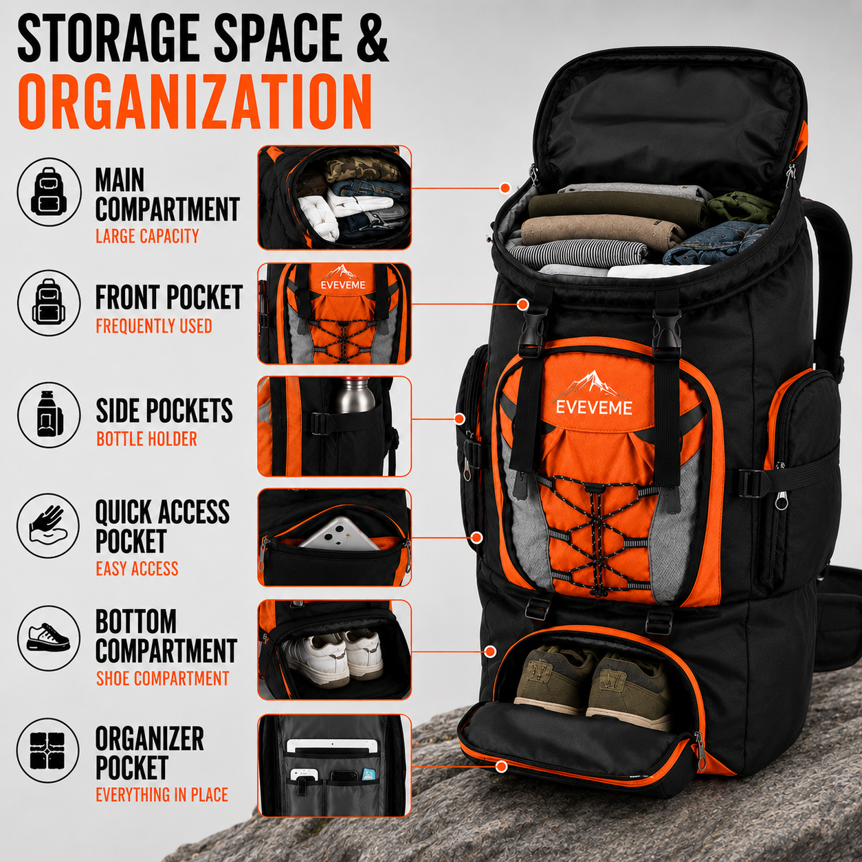 Camp Basel | Trekking Rucksack 80L Wasserabweisend Unisex 4