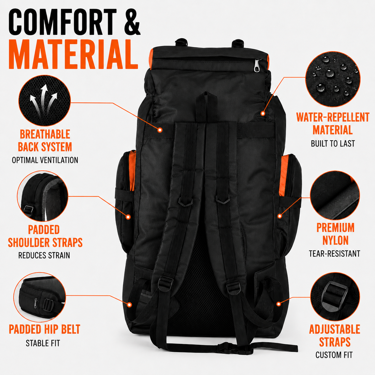 Camp Basel | Trekking Rucksack 80L Wasserabweisend Unisex 5