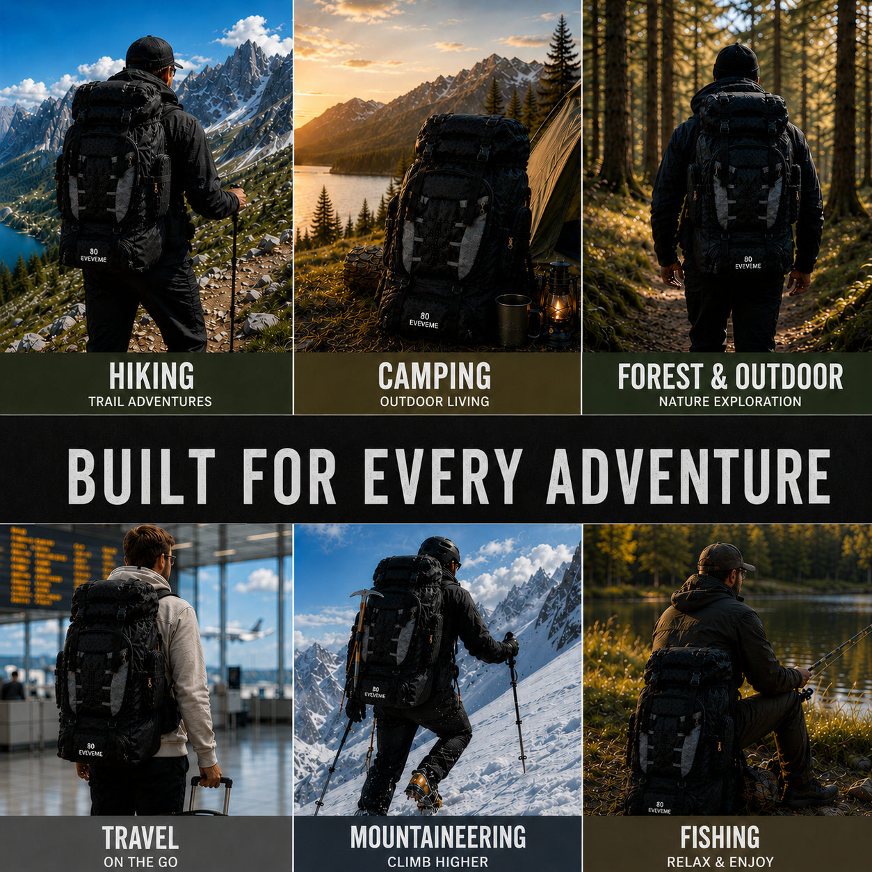 Camp Basel | Trekking Rucksack 80L Wasserabweisend Unisex 7