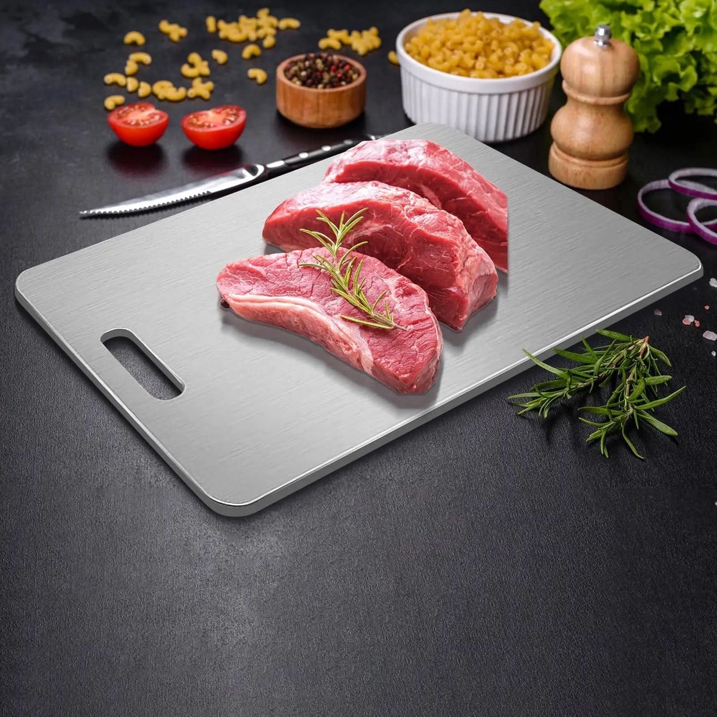 ChefSteel | Edelstahl-Schneidebrett für die Küche 2