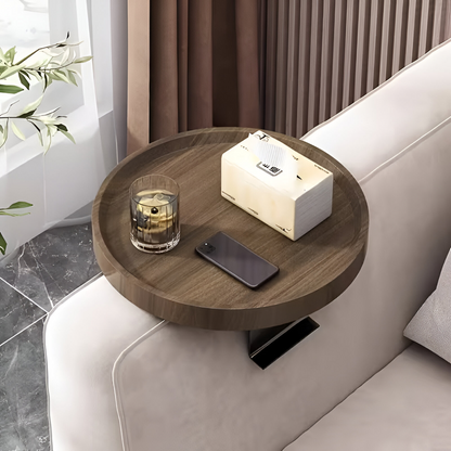 Clip-On Sofatisch Rund | Platzsparende Ablage für Snacks 2