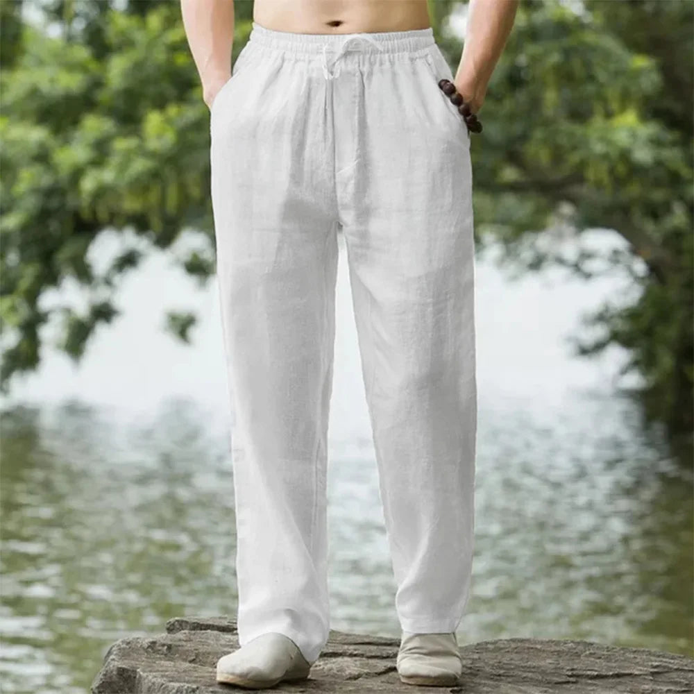 CoastEase | Herren-Leinen Strandhose mit Kordelzug 1