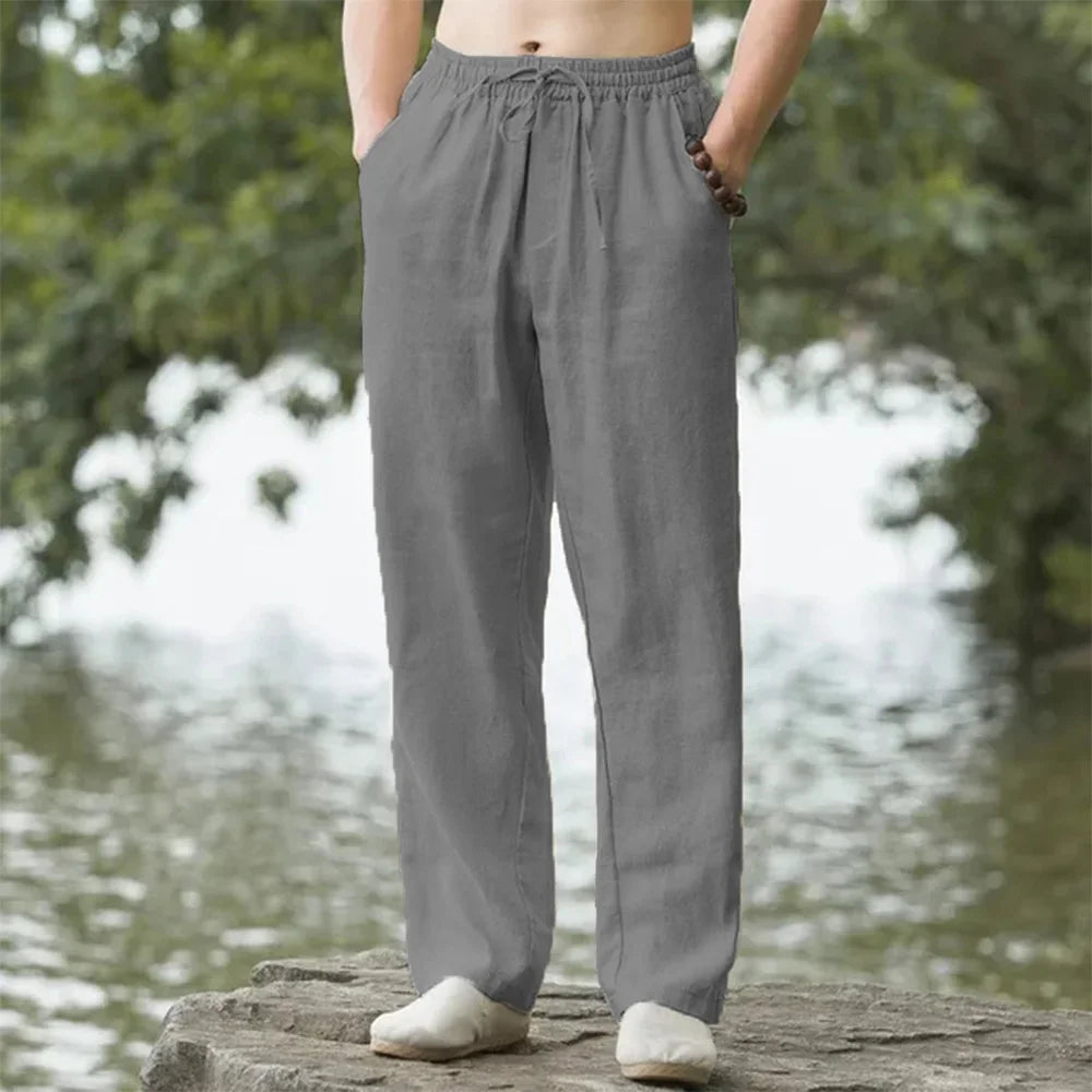 CoastEase | Herren-Leinen Strandhose mit Kordelzug 2