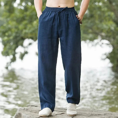 CoastEase | Herren-Leinen Strandhose mit Kordelzug 3