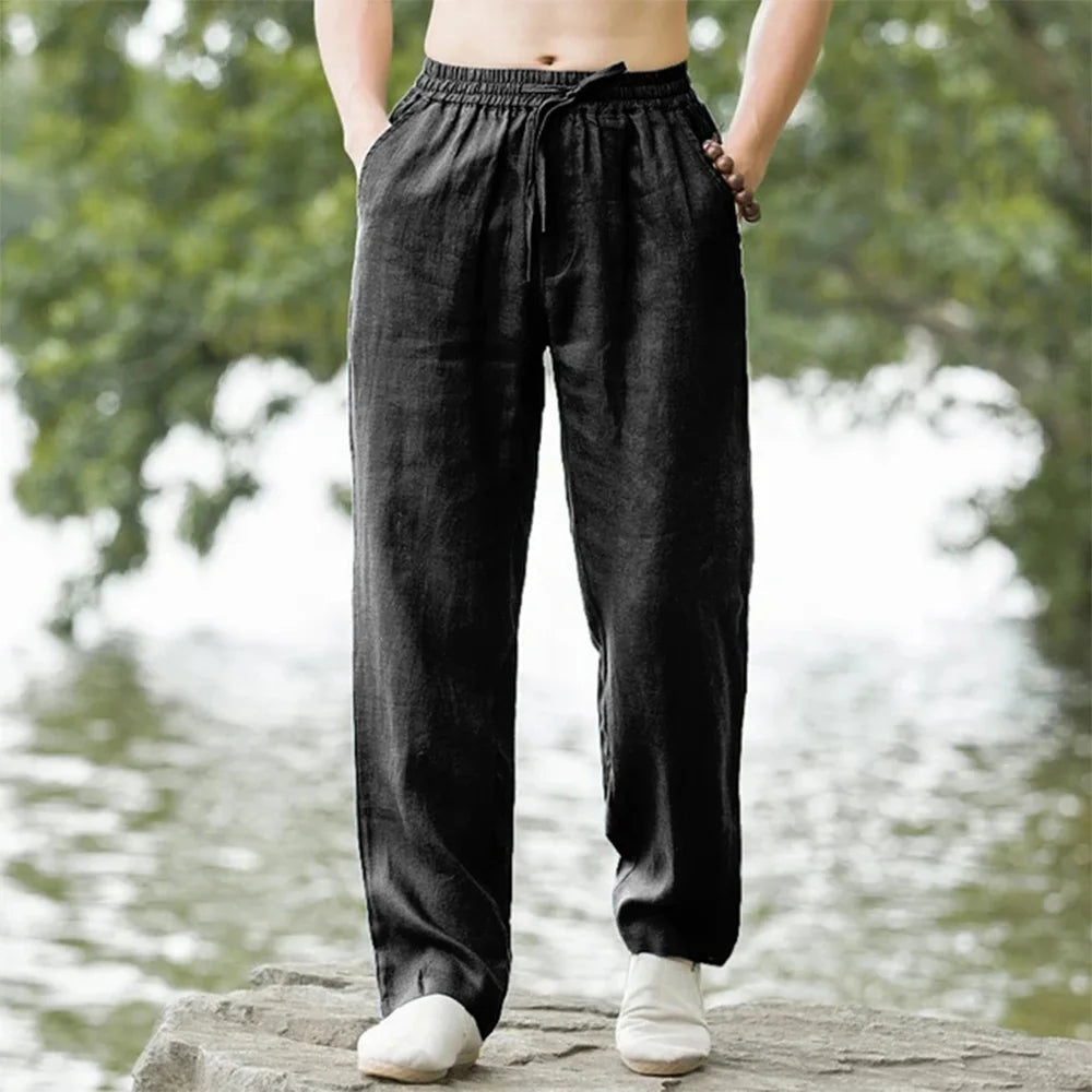 CoastEase | Herren-Leinen Strandhose mit Kordelzug 4