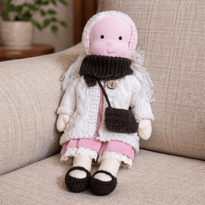 ELORA | Handgefertigte Waldorfpuppe aus Baumwolle 12