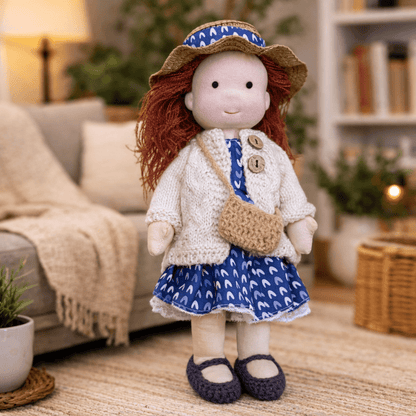 ELORA | Handgefertigte Waldorfpuppe aus Baumwolle 18