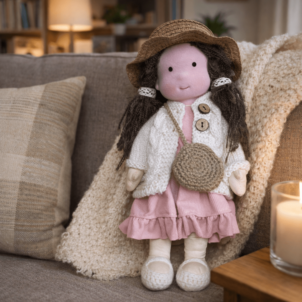 ELORA | Handgefertigte Waldorfpuppe aus Baumwolle 20