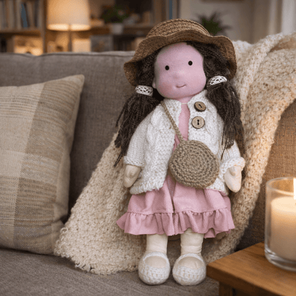ELORA | Handgefertigte Waldorfpuppe aus Baumwolle 20