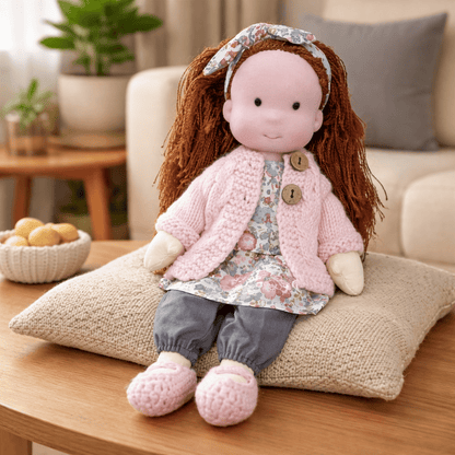 ELORA | Handgefertigte Waldorfpuppe aus Baumwolle 23