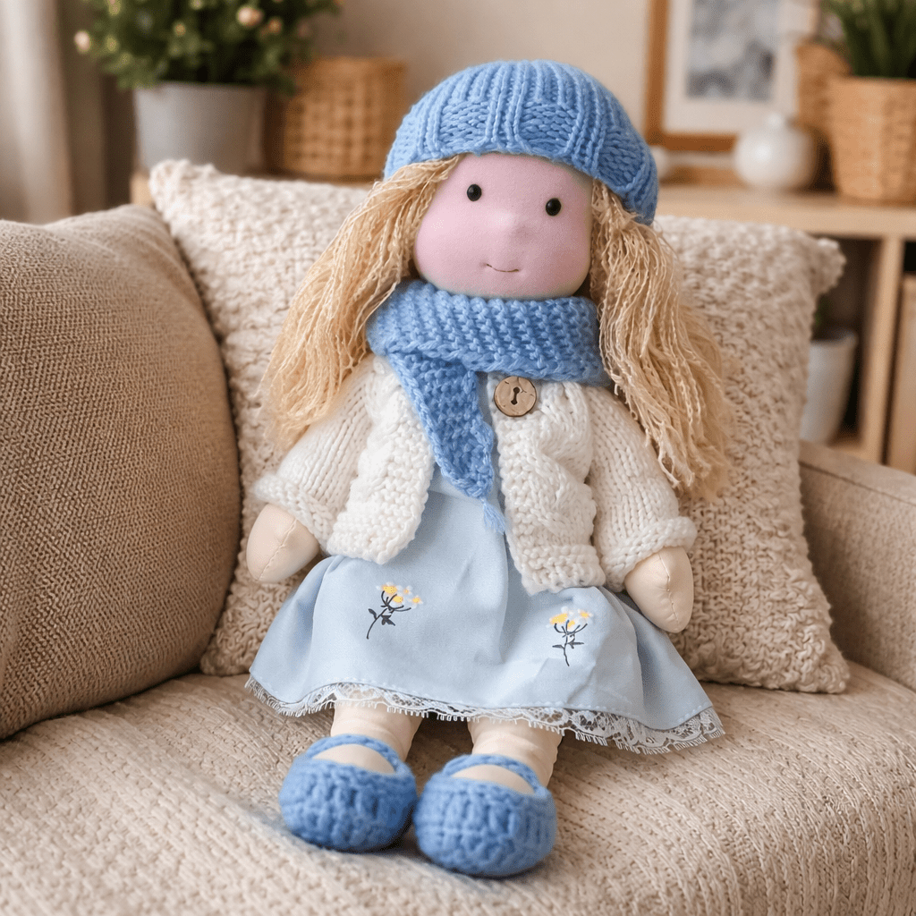 ELORA | Handgefertigte Waldorfpuppe aus Baumwolle 25