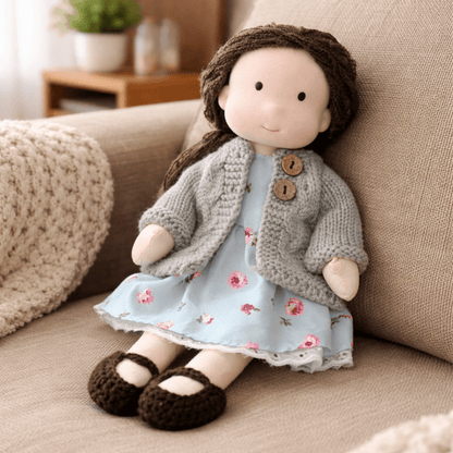ELORA | Handgefertigte Waldorfpuppe aus Baumwolle 26