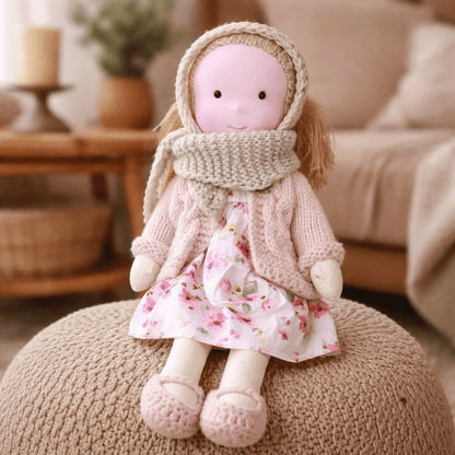 ELORA | Handgefertigte Waldorfpuppe aus Baumwolle 28
