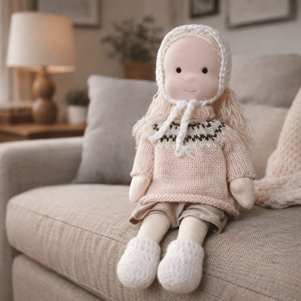 ELORA | Handgefertigte Waldorfpuppe aus Baumwolle 33