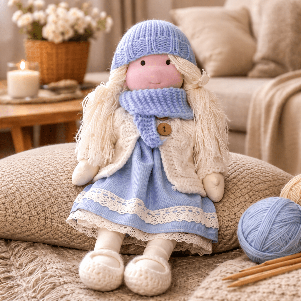 ELORA | Handgefertigte Waldorfpuppe aus Baumwolle 36