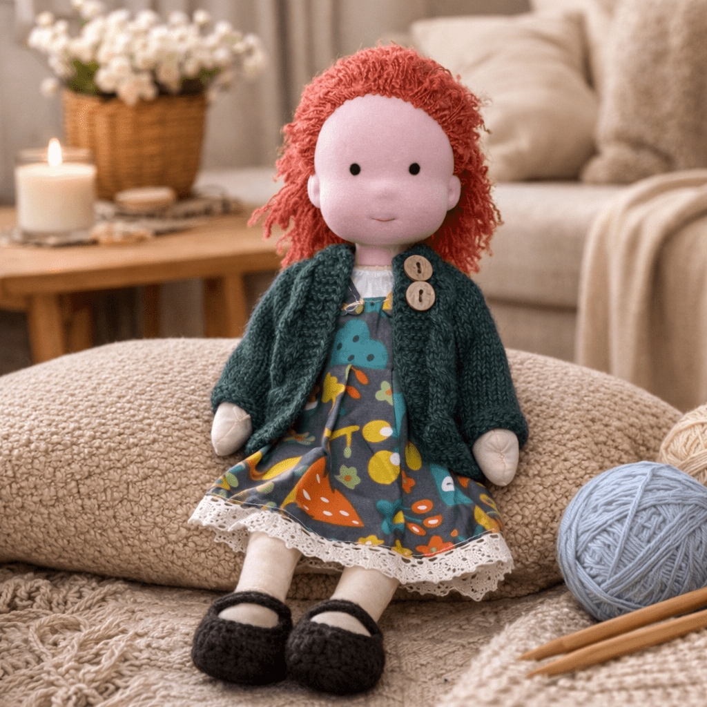 ELORA | Handgefertigte Waldorfpuppe aus Baumwolle 39