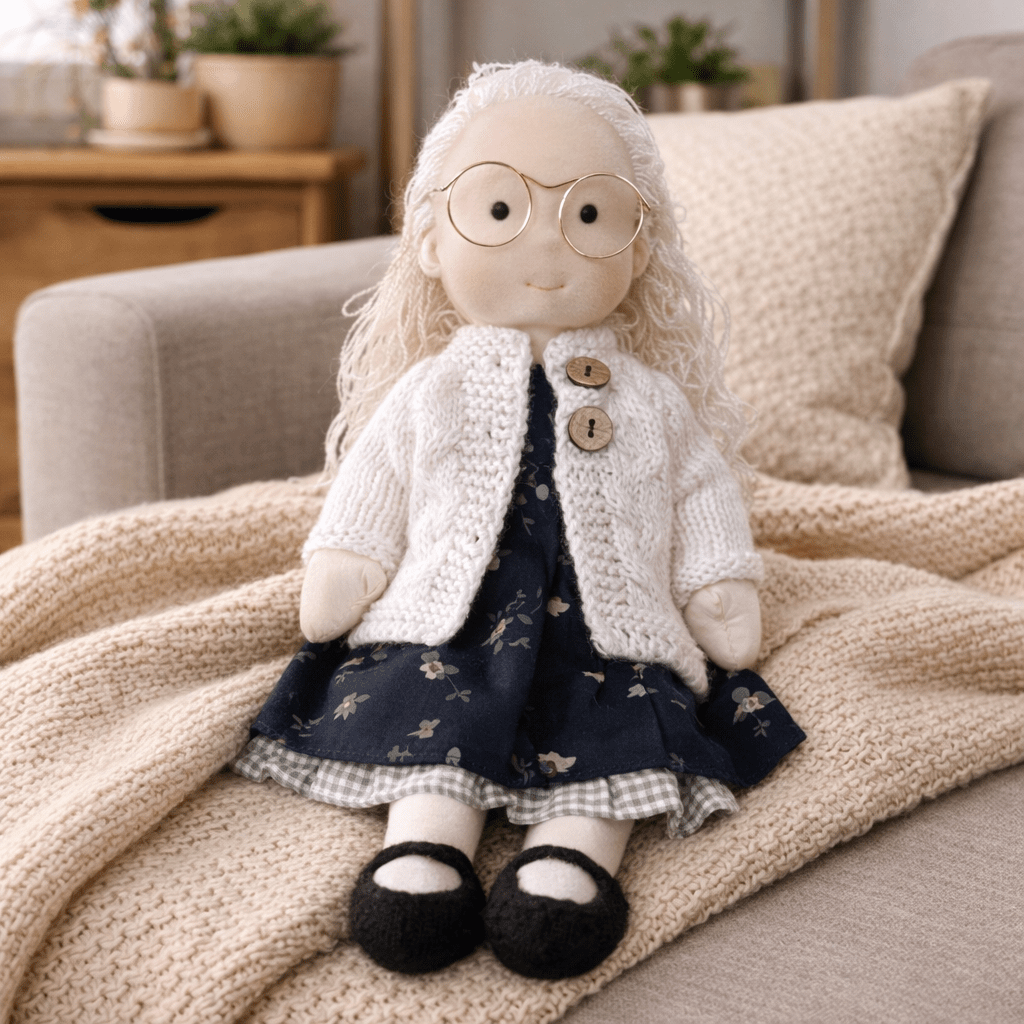 ELORA | Handgefertigte Waldorfpuppe aus Baumwolle 7