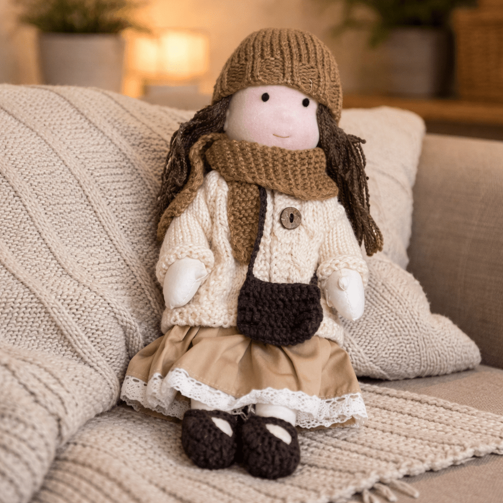 ELORA | Handgefertigte Waldorfpuppe aus Baumwolle 9