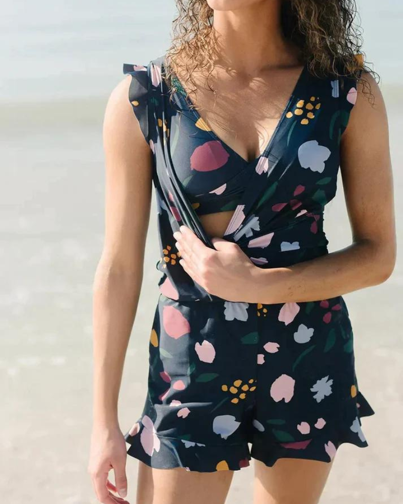 Eleganter V-Ausschnitt Badeanzug für Damen | Bademode 8