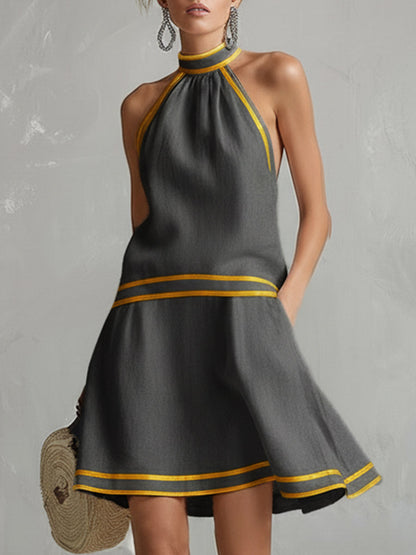 Elegantes Neckholder-Minikleid Orange | Damen Kleider 1