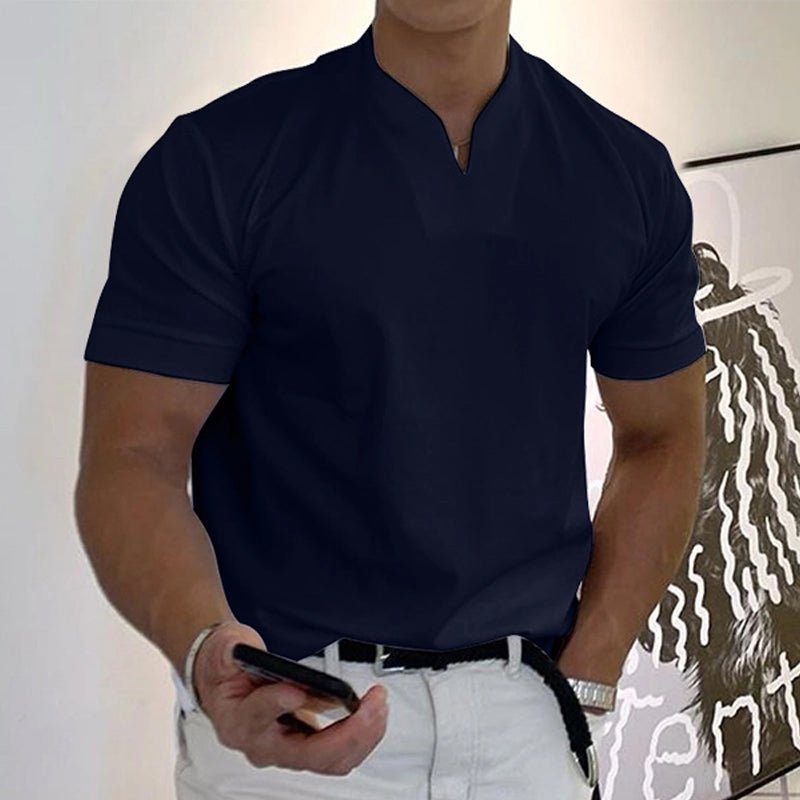 Herren Slim Fit T-Shirt V-Ausschnitt | Sportliches Oberteil 10
