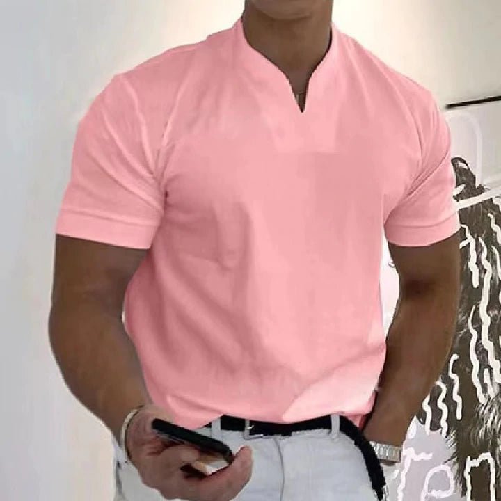 Herren Slim Fit T-Shirt V-Ausschnitt | Sportliches Oberteil 13