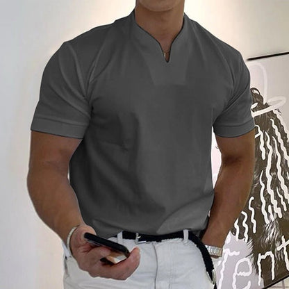 Herren Slim Fit T-Shirt V-Ausschnitt | Sportliches Oberteil 14