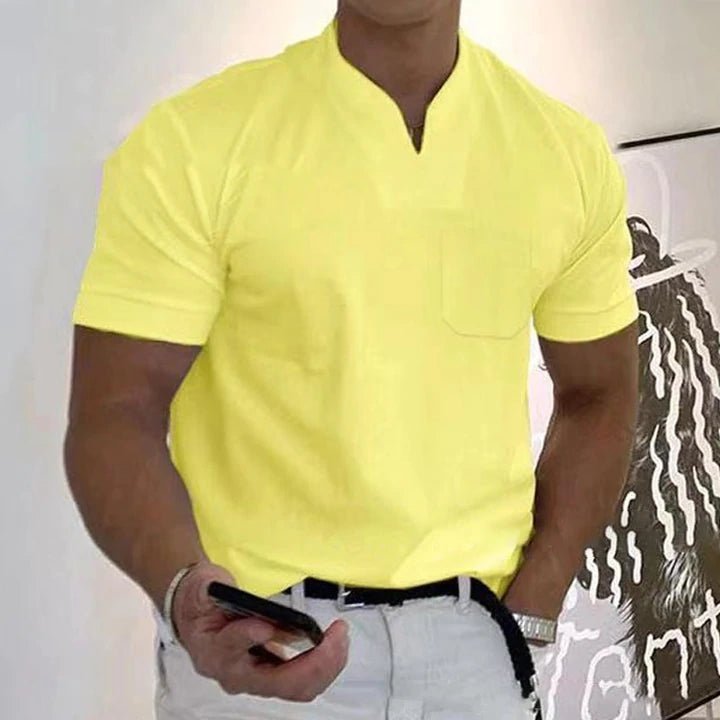 Herren Slim Fit T-Shirt V-Ausschnitt | Sportliches Oberteil 15
