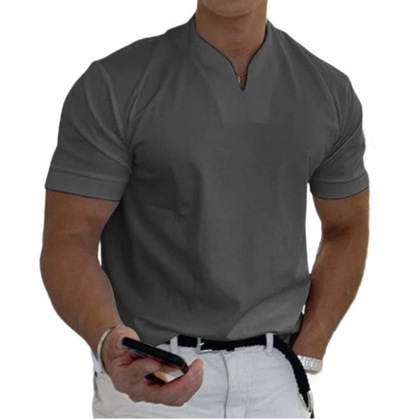 Herren Slim Fit T-Shirt V-Ausschnitt | Sportliches Oberteil 2