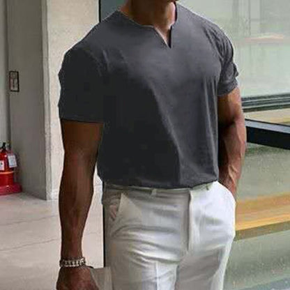Herren Slim Fit T-Shirt V-Ausschnitt | Sportliches Oberteil 4