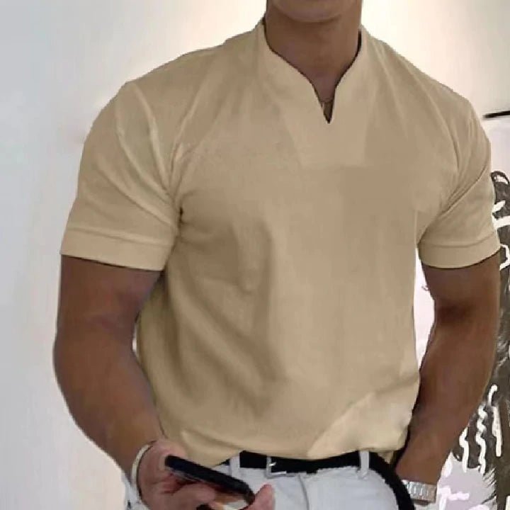 Herren Slim Fit T-Shirt V-Ausschnitt | Sportliches Oberteil 9