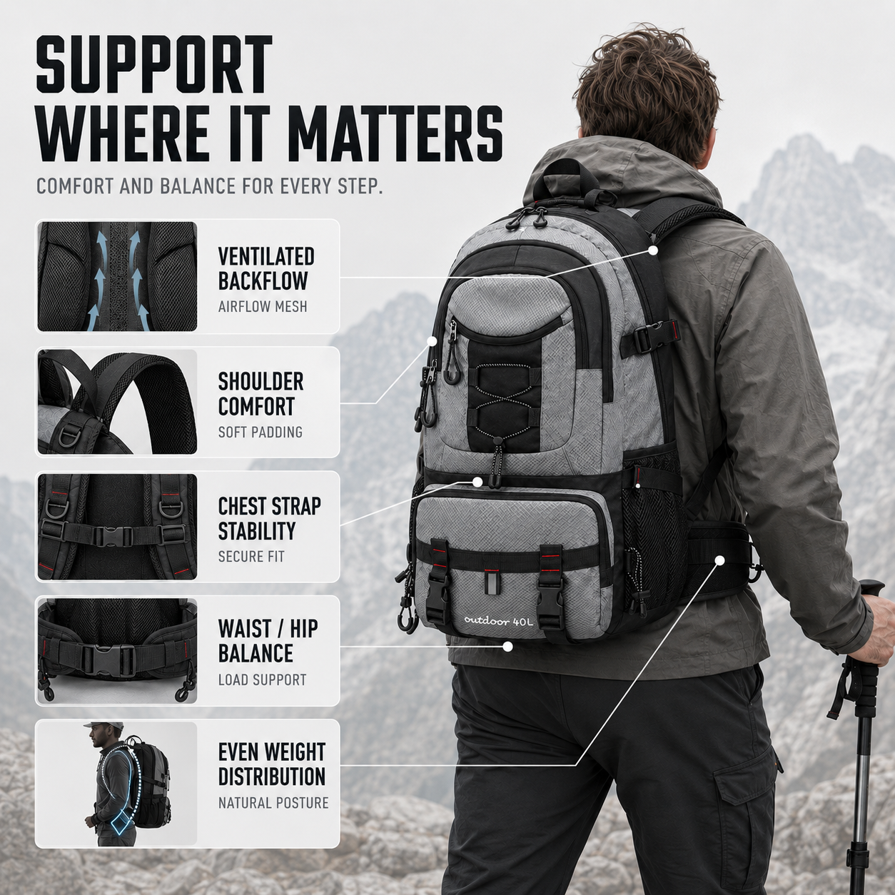 Highmoor Trail Pack | Rucksack für Damen und Herren 5