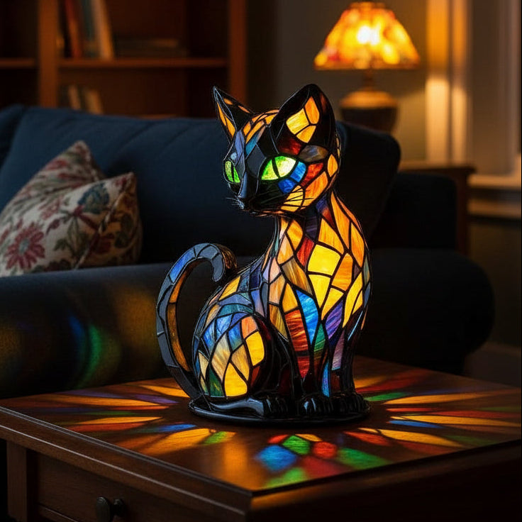 Katzen Nachtlicht | Verspielte LED-Lampe für Kinderzimmer 0