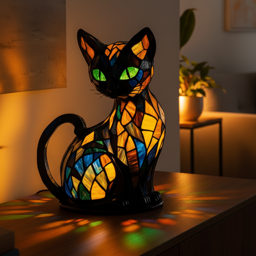 Katzen Nachtlicht | Verspielte LED-Lampe für Kinderzimmer 2