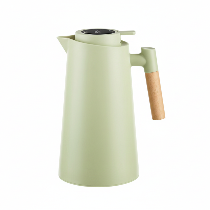 LATTEA THERMO | Doppelwandige Thermoskanne mit Holzgriff 0
