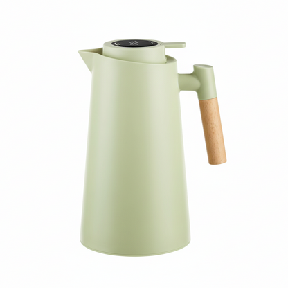 LATTEA THERMO | Doppelwandige Thermoskanne mit Holzgriff 0