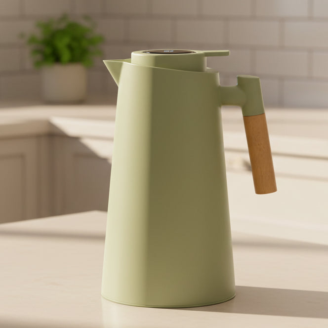 LATTEA THERMO | Doppelwandige Thermoskanne mit Holzgriff 1