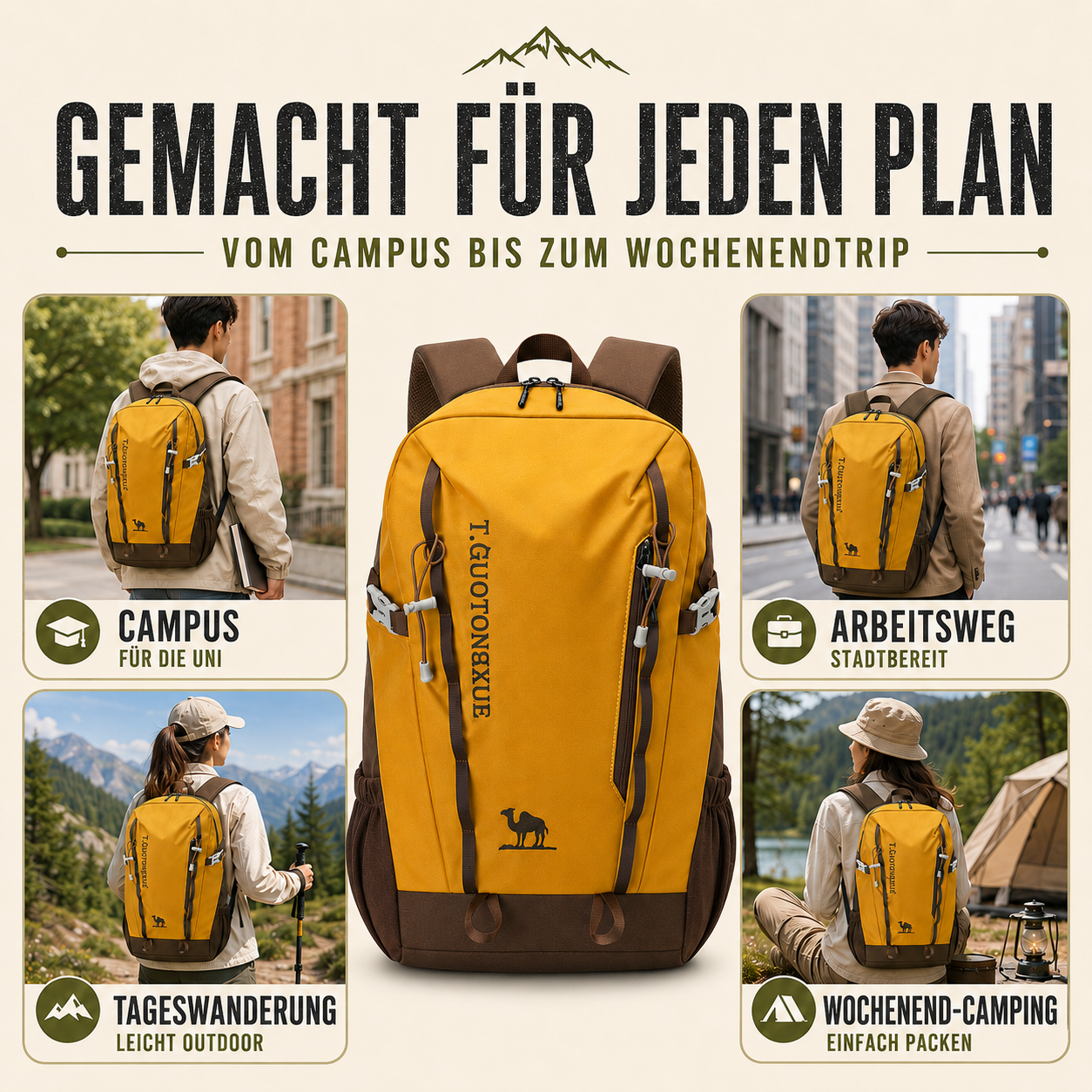 Leichter Rucksack für Damen | Camp Basel Alltagsrucksack 6