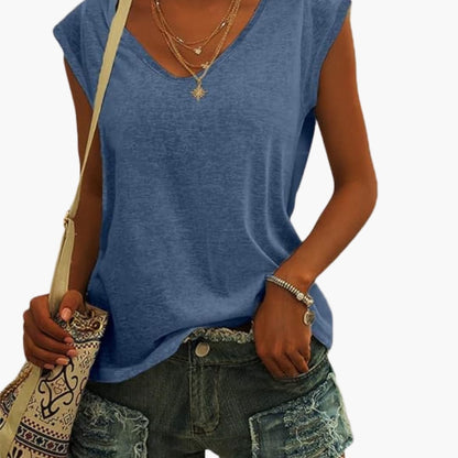 Leichtes Damen Top mit V-Ausschnitt | Sommer Oberteil 1