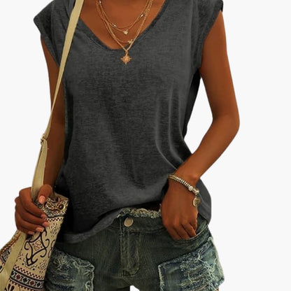 Leichtes Damen Top mit V-Ausschnitt | Sommer Oberteil 2