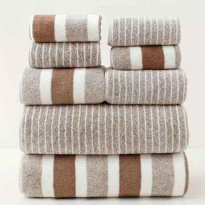 Luxuriöses 8-teiliges Badetuch-Set | Korallenvlies Handtücher